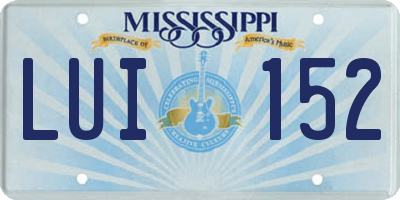 MS license plate LUI152