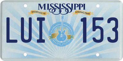 MS license plate LUI153