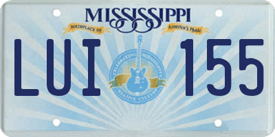 MS license plate LUI155