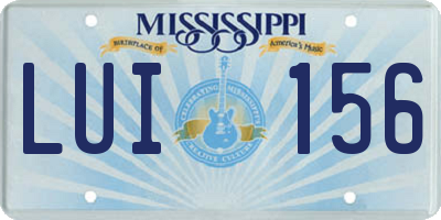 MS license plate LUI156