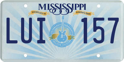 MS license plate LUI157