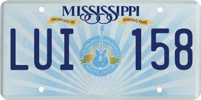 MS license plate LUI158