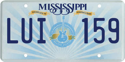 MS license plate LUI159