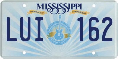 MS license plate LUI162