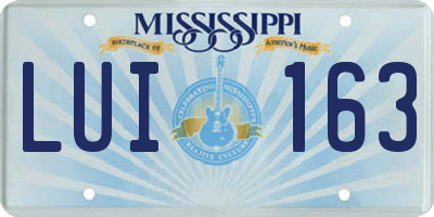 MS license plate LUI163