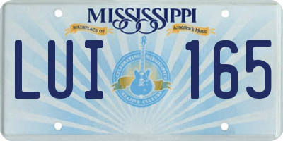 MS license plate LUI165