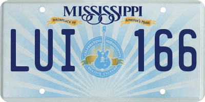 MS license plate LUI166