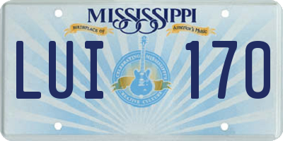 MS license plate LUI170