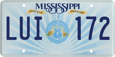 MS license plate LUI172