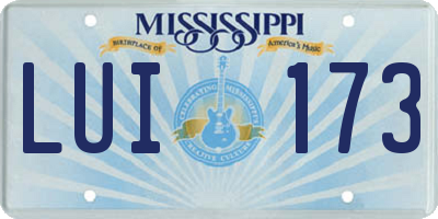 MS license plate LUI173
