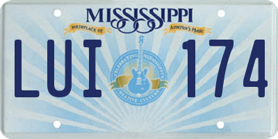 MS license plate LUI174
