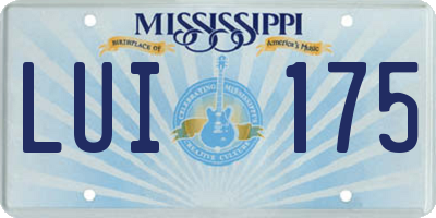 MS license plate LUI175