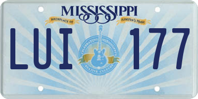 MS license plate LUI177