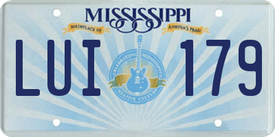 MS license plate LUI179