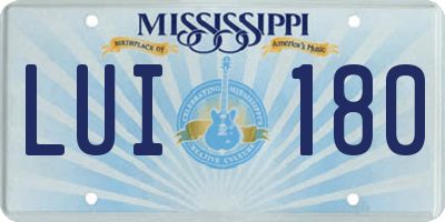 MS license plate LUI180
