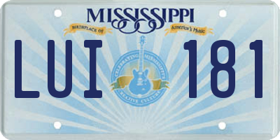 MS license plate LUI181