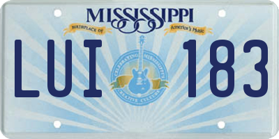 MS license plate LUI183