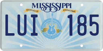 MS license plate LUI185