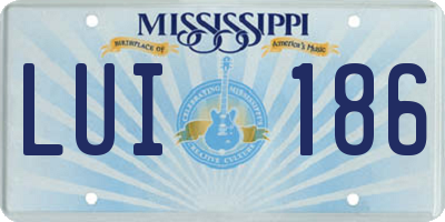 MS license plate LUI186