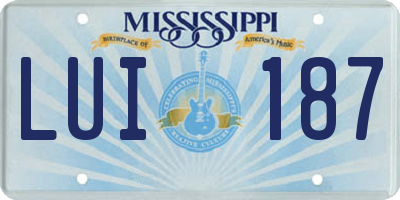 MS license plate LUI187