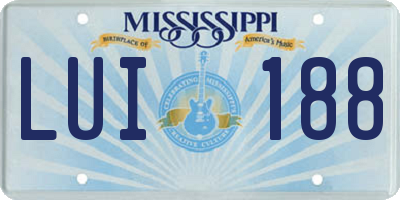 MS license plate LUI188