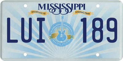 MS license plate LUI189