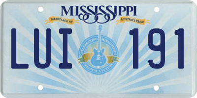 MS license plate LUI191