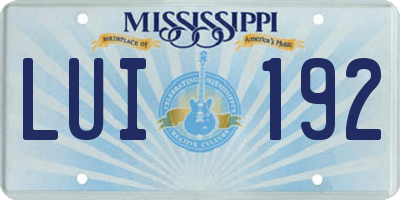 MS license plate LUI192