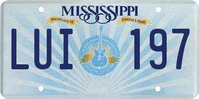 MS license plate LUI197