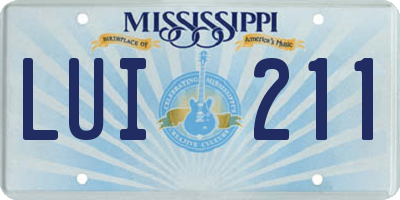 MS license plate LUI211