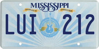 MS license plate LUI212