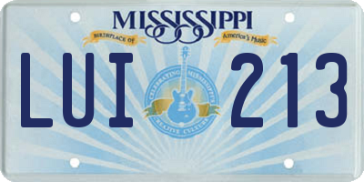 MS license plate LUI213