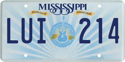 MS license plate LUI214