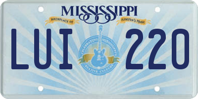 MS license plate LUI220