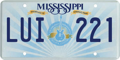 MS license plate LUI221