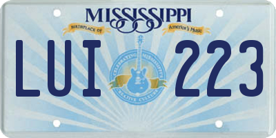 MS license plate LUI223