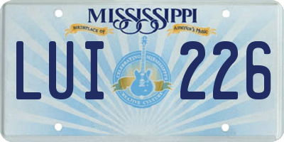MS license plate LUI226