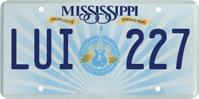 MS license plate LUI227