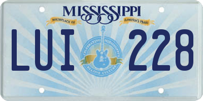 MS license plate LUI228