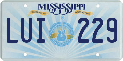 MS license plate LUI229