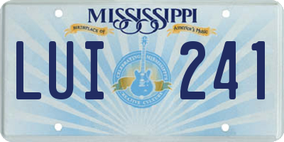 MS license plate LUI241