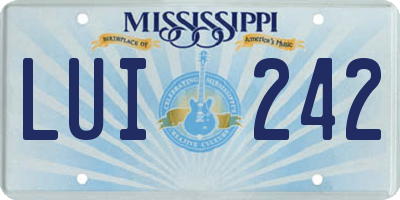 MS license plate LUI242