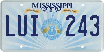 MS license plate LUI243