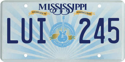 MS license plate LUI245