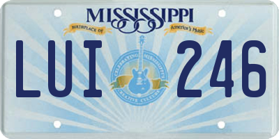 MS license plate LUI246