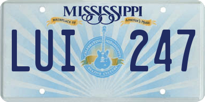 MS license plate LUI247