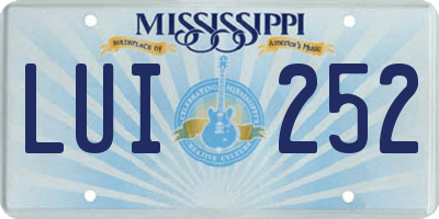 MS license plate LUI252