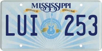 MS license plate LUI253