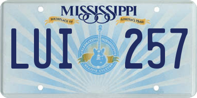 MS license plate LUI257