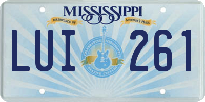 MS license plate LUI261